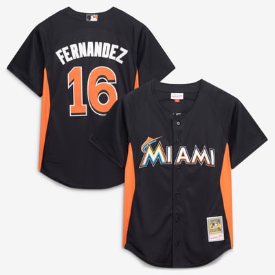 Jose Fernandez Miami Marlins Mitchell & Ness Authentic Batting Practice Jersey - Black